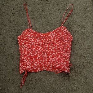 Skylar and Madison Red and White floral tank